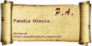 Pandia Alexia névjegykártya
